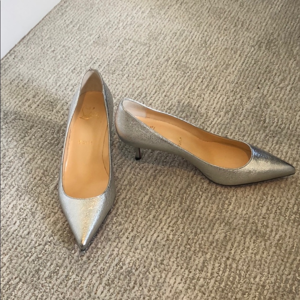 Louboutin silver heels